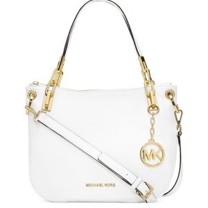 New white michael kors leather bag